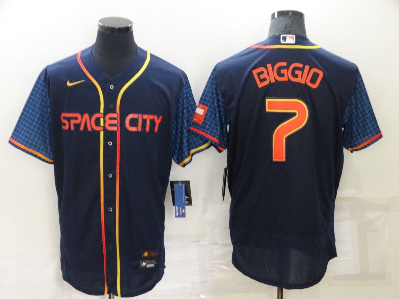 Men Houston Astros #7 Biggio Blue City Edition Elite Nike 2022 MLB Jersey->houston astros->MLB Jersey